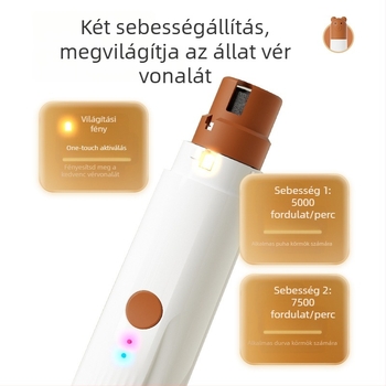 Elektronikus körömcsiszoló háziállatok számára – körömvágó és csiszoló kutyáknak, ABS anyag, 120 darabos csomagolásban