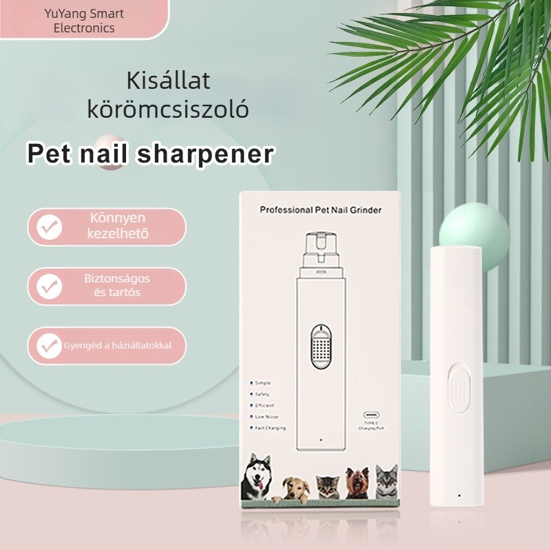 Elektronikus körömcsiszoló háziállatok számára, újratölthető, csendes macskáknak, ápolási eszköz
