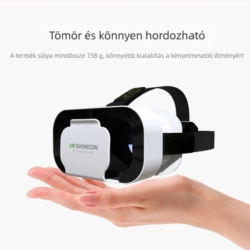 G05 VR szemüveg Android operációs rendszerrel, NTSC videó bemenet, gyanta test, tömeg 300 g