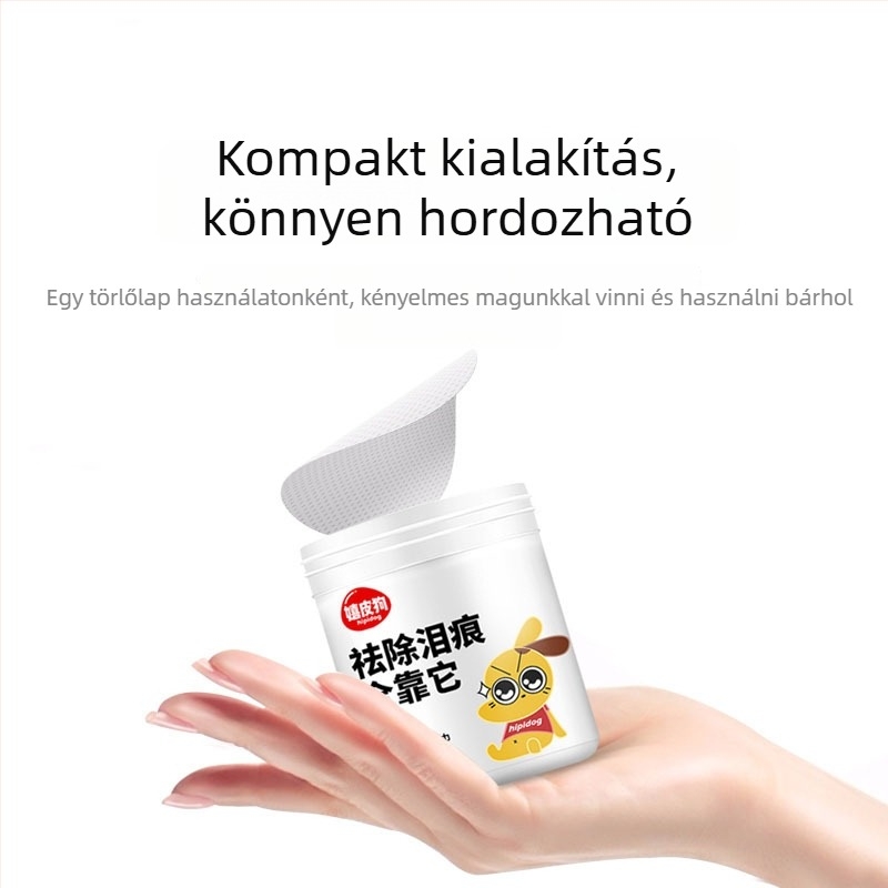 Kutyák szemápolási nedves törlőkendői, nemszövött anyag, 100 darab, Sour Bear
