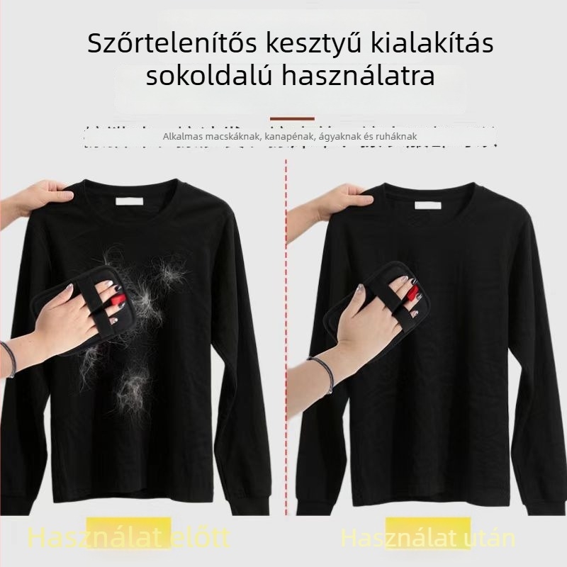 Állati szőrmentesítő kesztyű statikus töltéssel macskáknak — kétirányú szőrszedés, fésű-kefe, dobozban 200 darab