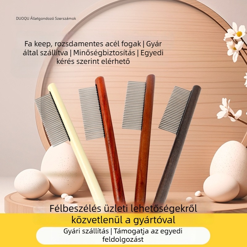 Fából készült háziállat fésű kutyáknak