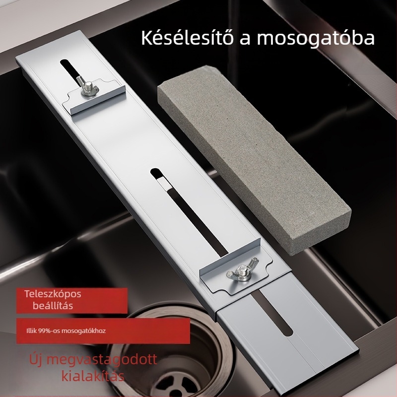 Otthoni konyhai késélező kő tartó, állítható és kinyújtható mosogatótálhoz; Anyag: homok és kavics; Funkció: kétoldalú élezés; Márka: Count the Treasures; Importált: Nem