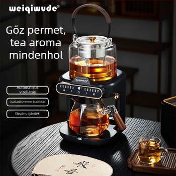 Üvegkannás elektromos teafőző, 1000–1500 W, 1 L alatt, 360° alap, melegen tartó funkció