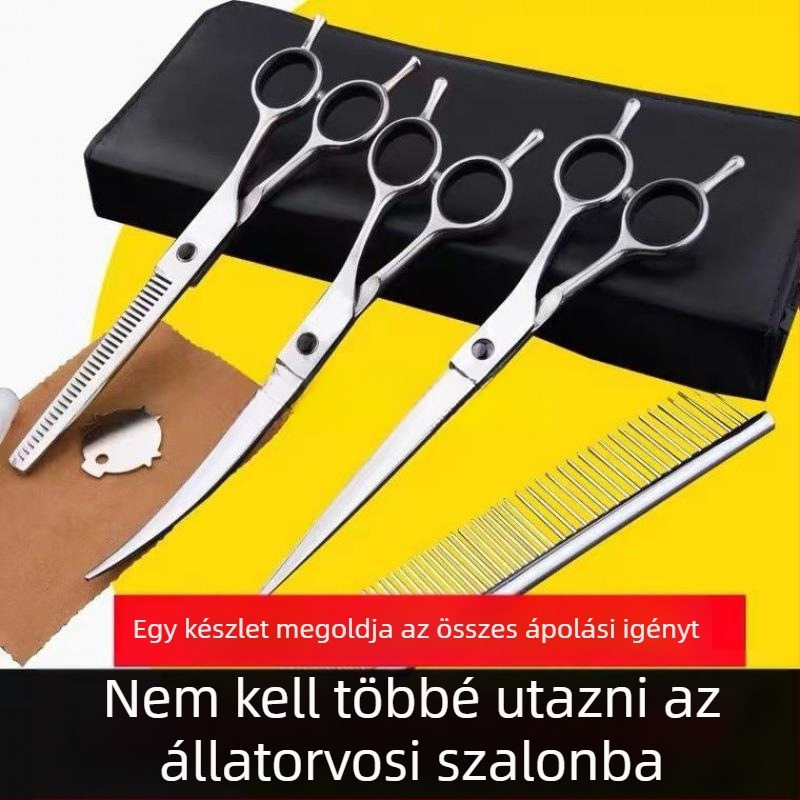 Állatgondozó olló egyenes és ívelt pengékkel, kutyáknak – szőr vágására szolgáló eszköz (kutyáknak; kategória: tisztítás és szépség; import nélkül)