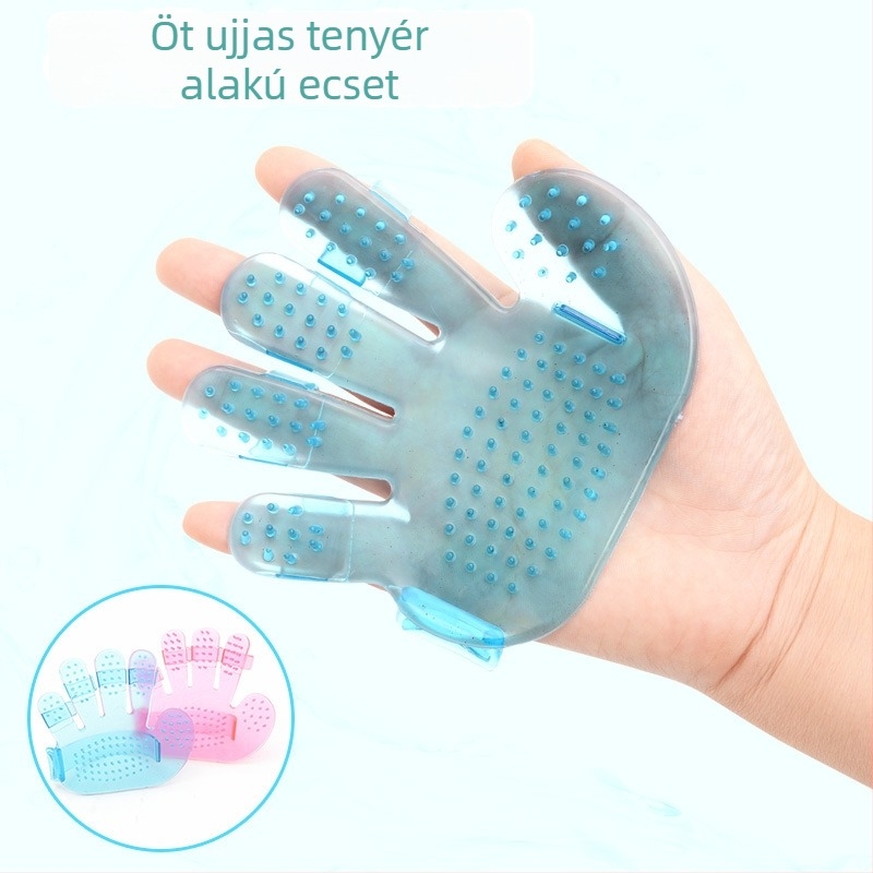 Ötfujjú fürdető masszírozó kefe kutyáknak — műanyag fürdő- és masszázskefe, 200 darab készlet