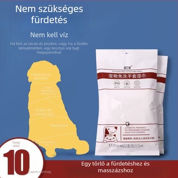 Állatbarát No-Wash tisztító kesztyűk – kutyák és macskák számára, fürdetés/masszázs, nem szövött anyag, 60 db, márka City of the Sea