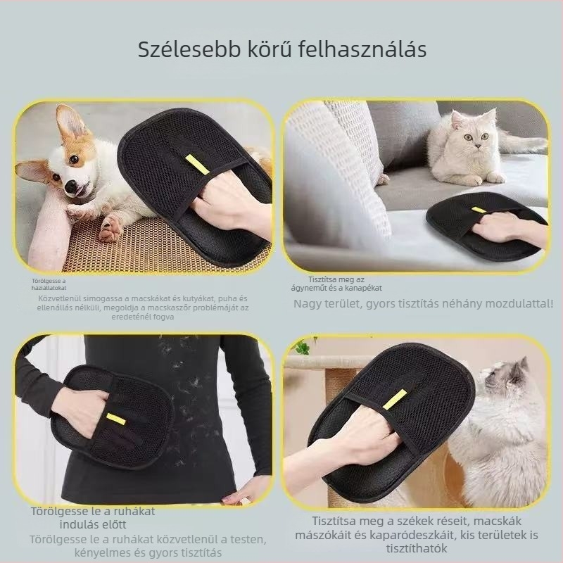 Macskaápolás és masszázs kesztyű, fürdető kesztyű, szőrzet-eltávolító kesztyű
