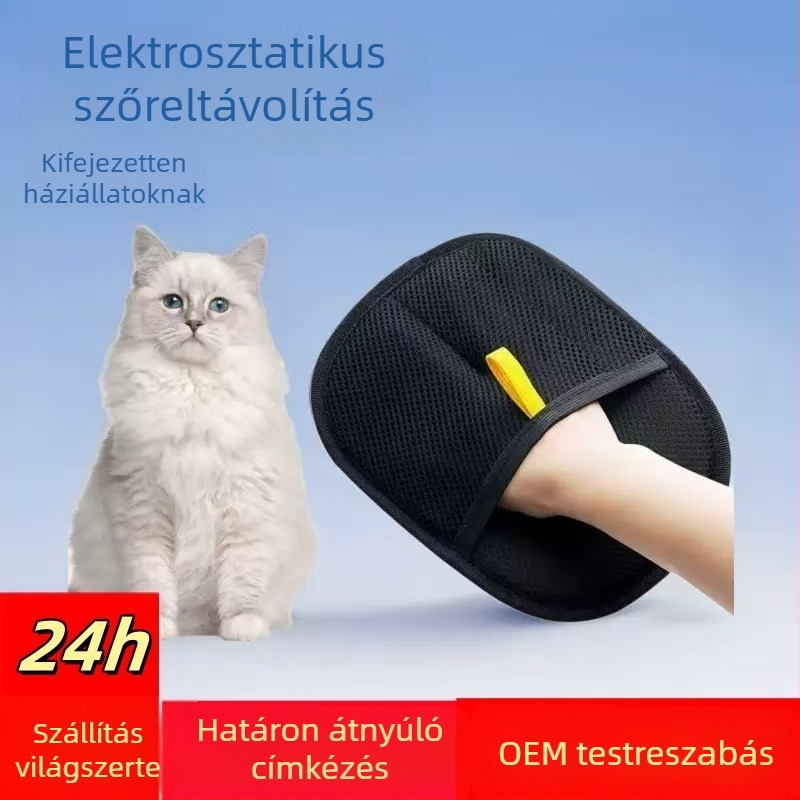 Macskaápolás és masszázs kesztyű, fürdető kesztyű, szőrzet-eltávolító kesztyű