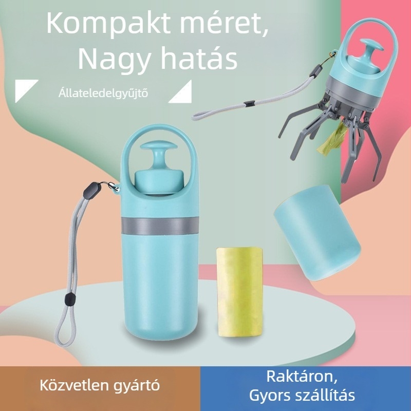 Hatkarú hordozható kutyaürülék-gyűjtő – műanyag, kültéri használatra, 60 darabos csomag