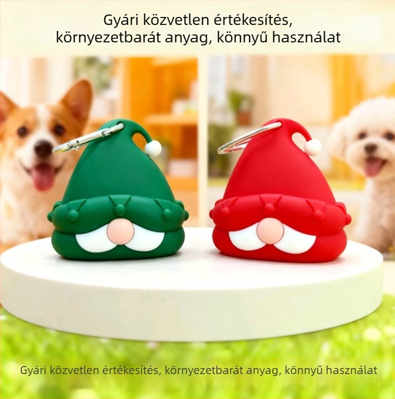 Kisállat ürülék zacskó adagoló, Mikulás témával, szilikon, 200 db, Constant