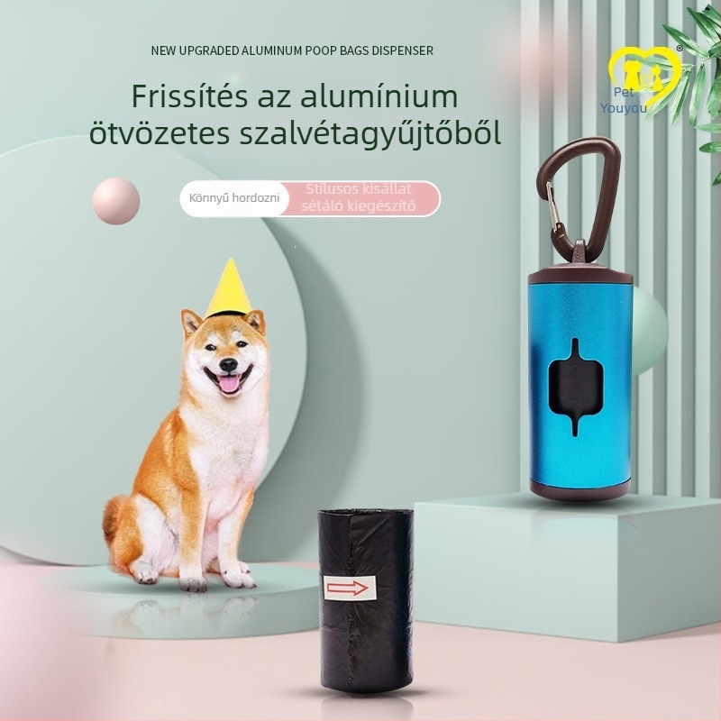 WC-hulladékgyűjtő alumínium teleszkópos nyéllel és tekercses zacskó rendszerrel (40 darabos doboz)