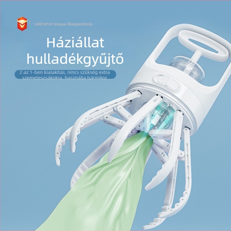 Nyolc-karú kutyaürülék-felszedő eszköz, hordozható, műanyag, OEM, 27 darabos doboz