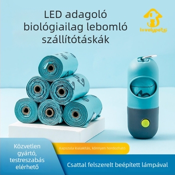 Jiahong Kisállat WC Gyűjtő — Többfunkciós LED világítású adagoló macskáknak és kutyáknak, könnyű műanyag