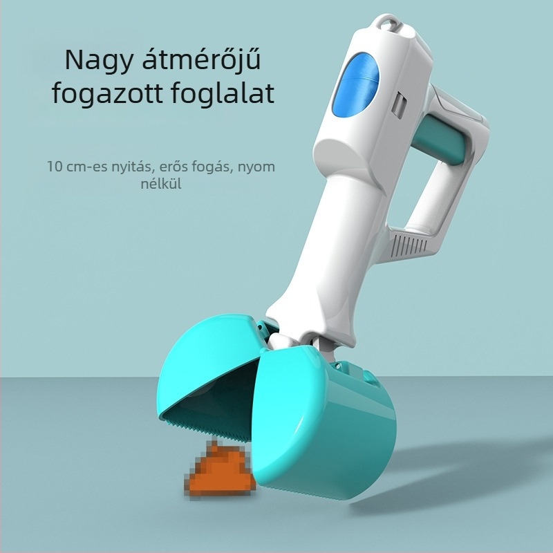 Kettő az egyben hordozható kutyapiszok-szedő, műanyag lapáttal