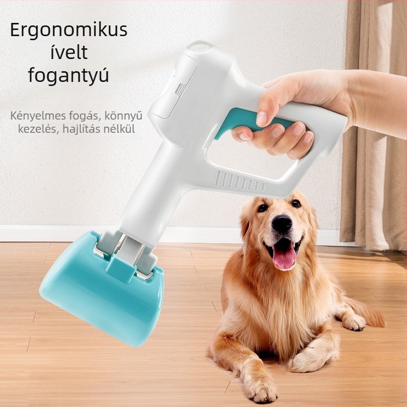 Kettő az egyben hordozható kutyapiszok-szedő, műanyag lapáttal