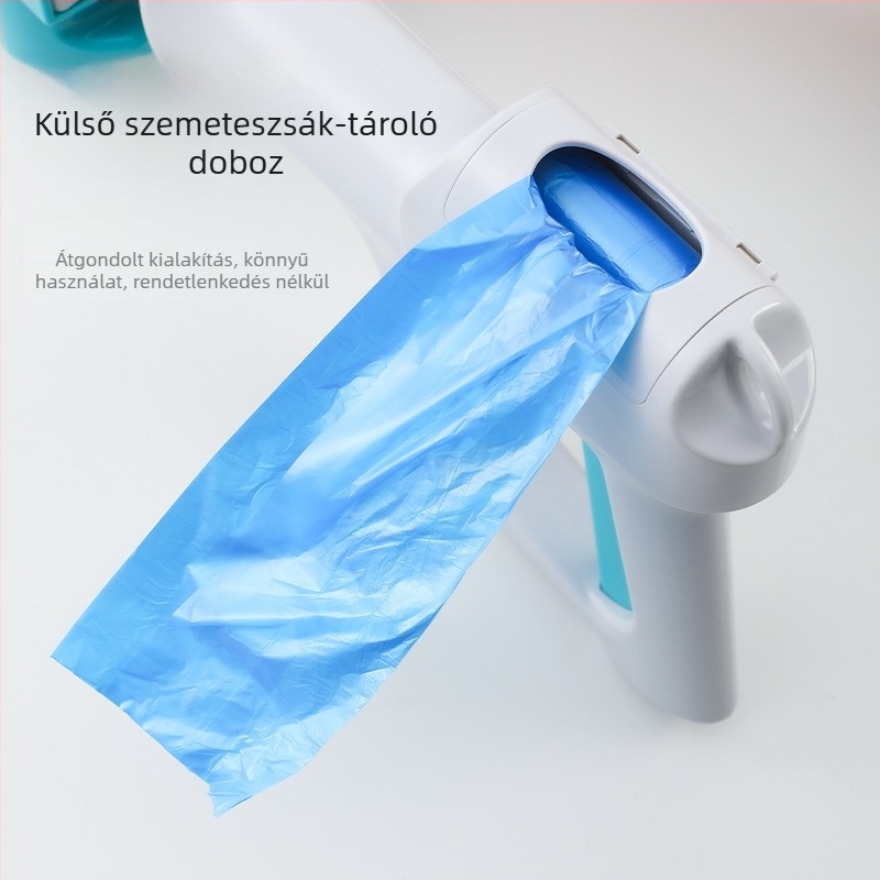 Kettő az egyben hordozható kutyapiszok-szedő, műanyag lapáttal