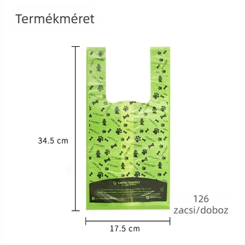 Háziállat-hulladék zacskók kutyáknak és macskáknak, mellény-stílusú zacskók, vastagított biológiailag lebomló PE