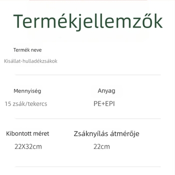 Tekercses kutyapiszok zacskók, vastagított biológiailag lebomló hulladék zacskók és macskaalom zacskók