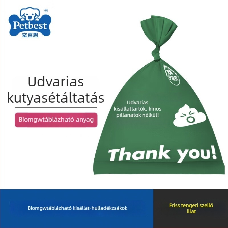 Tekercses kutyapiszok zacskók, vastagított biológiailag lebomló hulladék zacskók és macskaalom zacskók
