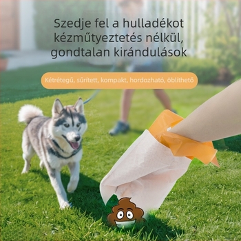 Biológiailag lebomló, kétszintes kutyaürülék-zacskók, hordozható, vastag kivitel