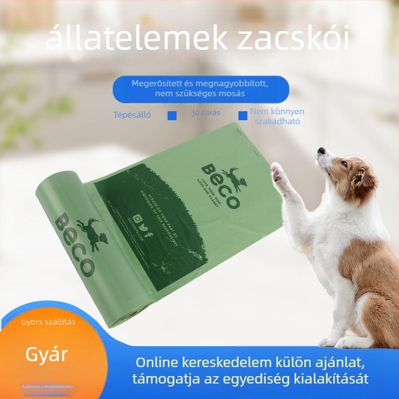 Kutyapiszok zacskók, roll típusú, teljesen biológiailag lebomló anyagból, vastagított, kód P.b.001