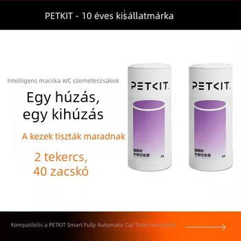 Biológiailag lebomló HDPE macskaalmás zacskók, 20 darabos tekercs – környezetbarát macska toalett hulladék zacskók Small PetKit