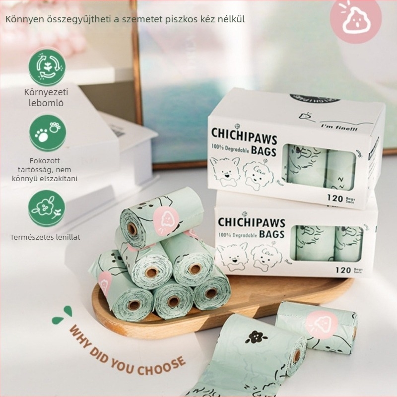 Kutyák és macskák ürülék zacskói, Biodegradábilis, Hordozható sétákhoz (Kutyák és macskák számára; Anyag: műanyag; Eredet: Zhejiang)