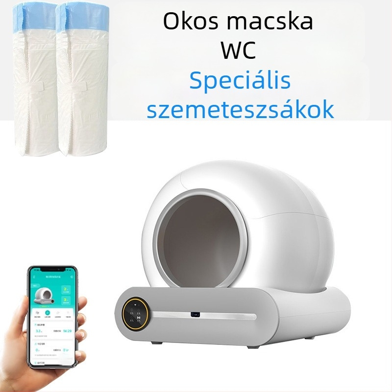 Automatikus macskaalmotálcához való szemetes zacskók, 15 db/tekercs, univerzális macska- és kutyabarát, hordozható