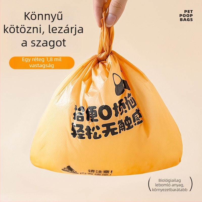 Kutyapiszák, dupla rétegű, vastag, nem szőtt anyagból, lapos szájú, egyszer használatos