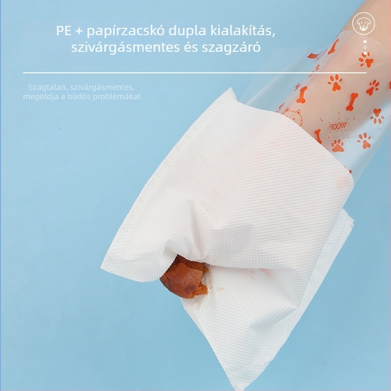 Kutyapiszok zacskók dupla vastagítású, egyszer használatos, hordozható kültéri használatra