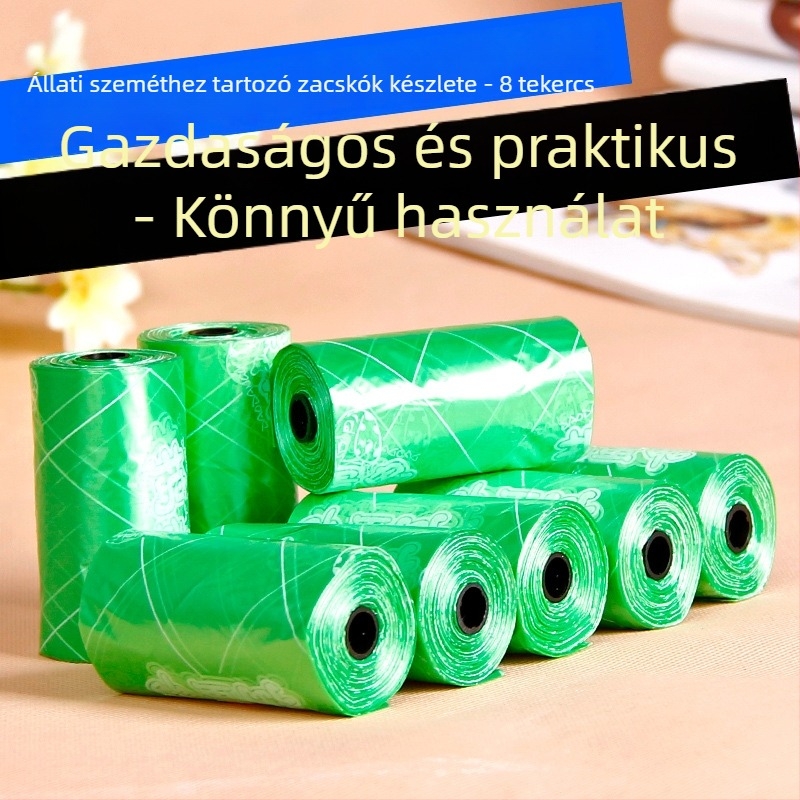 Háziállatok vécé utántöltő zacskó, lapos szájú kialakítás, Meteor Fruit márka, toaletthez, szemeteszsákhoz és lapáthoz