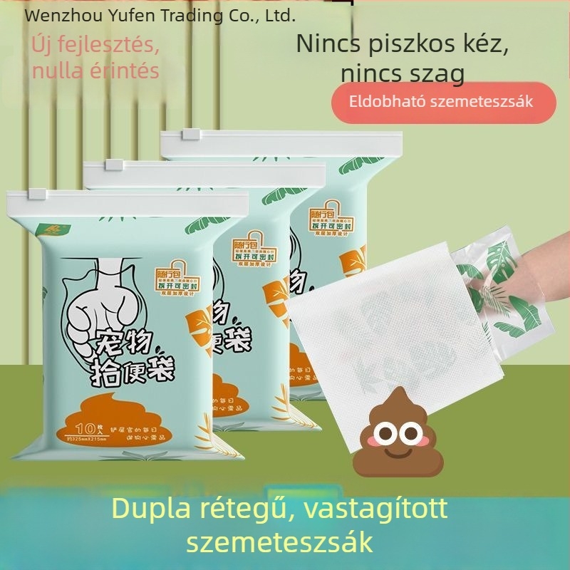 Kétszintes vastagított kutyapiszok zacskók és macskaalom tisztító zacskók