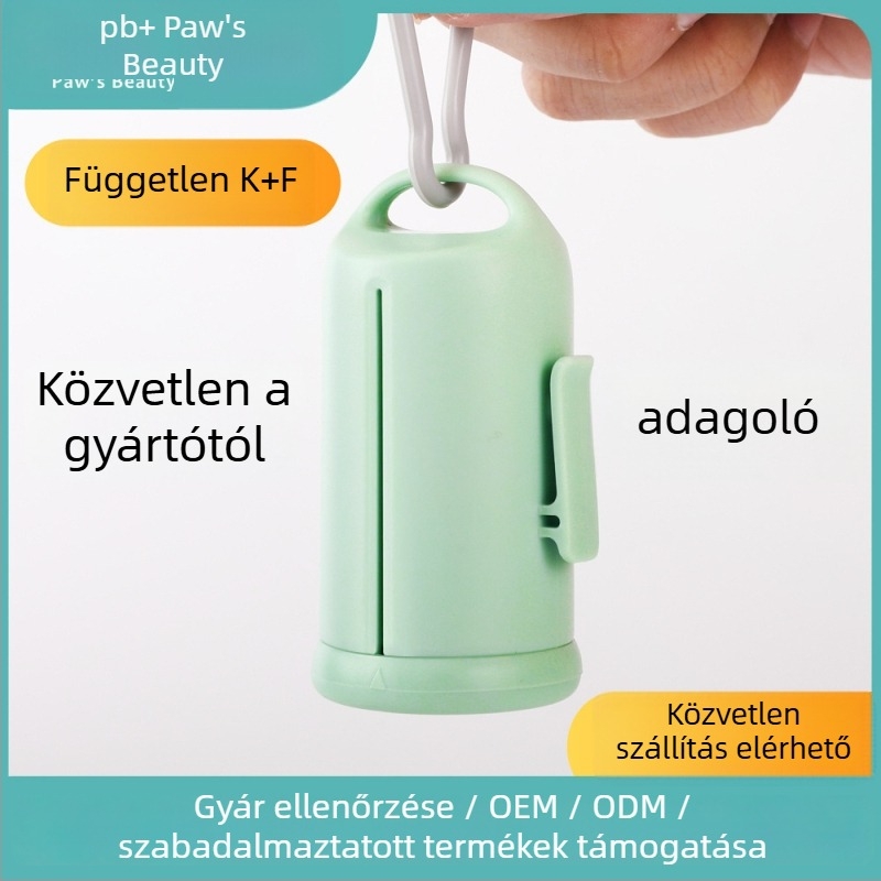 Hordozható kisállat ürülék zacskó adagoló, sík szájú dizájn, PP+PE anyag, vastagság Regular, modell B51