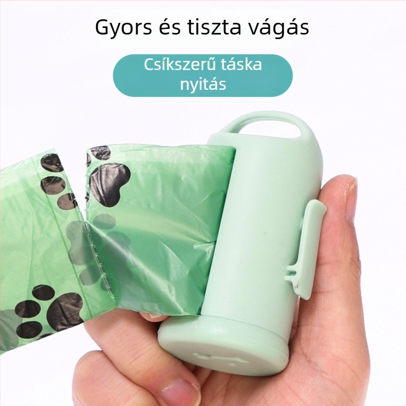 Hordozható kisállat ürülék zacskó adagoló, sík szájú dizájn, PP+PE anyag, vastagság Regular, modell B51