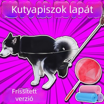 Fejlesztett modell: Hosszú nyélű kutyapiszok-gyűjtő és hordozható zacskó