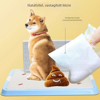 Kutyapisziszákok, kétszeres rétegű, egyszer használatos, sétáltatásokhoz, vastagított, vízoldható műanyag papírból