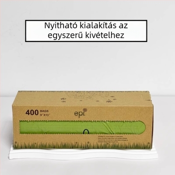 Egyszer használatos kutyaürülék zacskók folyamatos tekercsben, biológiailag lebomló, EPI+PE anyag, vastagított