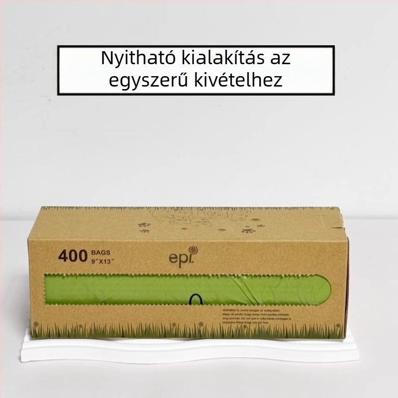 Egyszer használatos kutyaürülék zacskók folyamatos tekercsben, biológiailag lebomló, EPI+PE anyag, vastagított