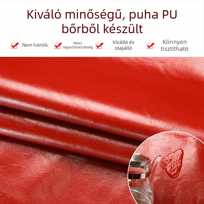 PU bőr kötény, térd alá érő, ujjatlan, vízálló, konyhai és kantin feladatokra
