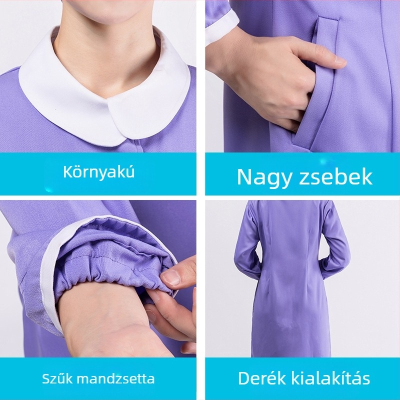 Kórházi nővér együttes, uniszex, hosszú ujjú, őszi-téli szezon, külső anyag: 65% poliészter / 35% pamut; bélés pamut