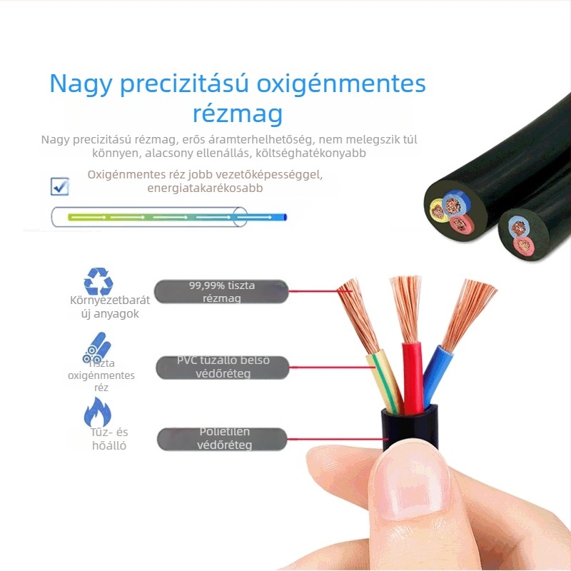 GB-szabvány háromtűs tápkábel laptophoz és asztali számítógépekhez