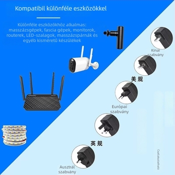 Gransheng GLS-24 tápegység gumírozott burkolattal, bemenet 12V 2A, kimenetek 24V/5V/9V (10W/12W/18W/24W)