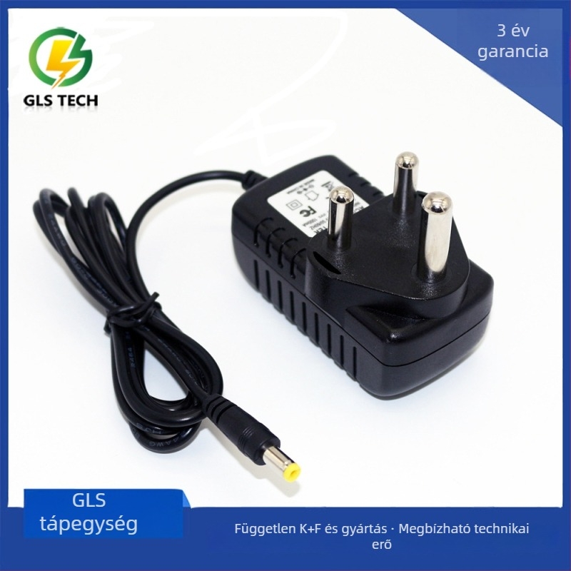 Gransheng GLS-24 tápegység gumírozott burkolattal, bemenet 12V 2A, kimenetek 24V/5V/9V (10W/12W/18W/24W)
