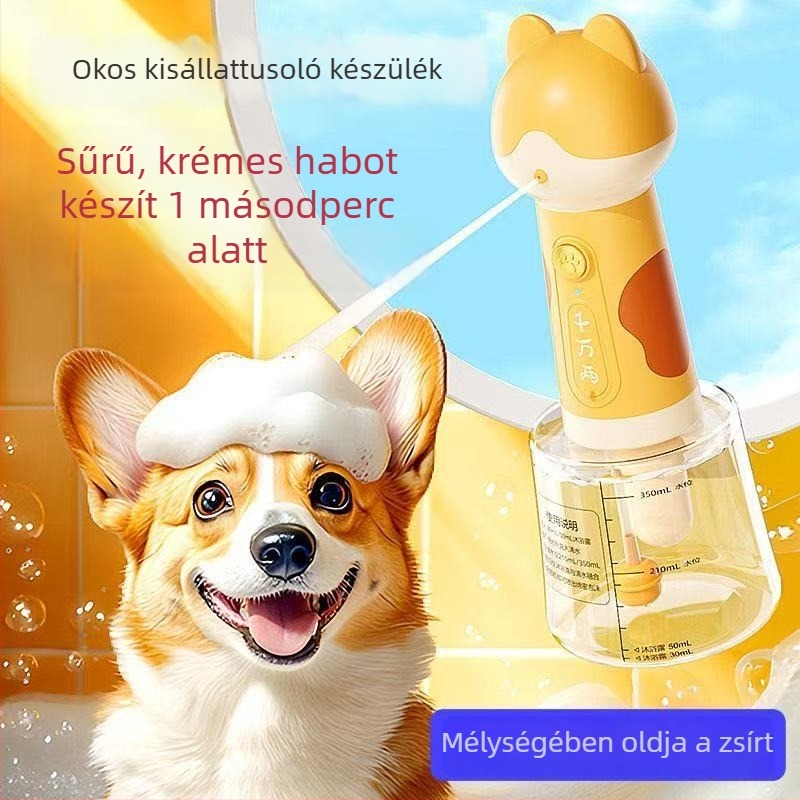Elektronikus állatfürdető habosító készülék macskáknak és kutyáknak, zuhanyhabosító eszköz, Independent márka