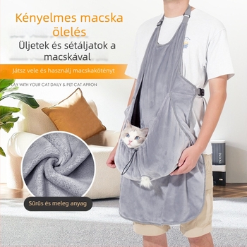 Macska kötény, amely megakadályozza, hogy a szőr a ruhákra tapadjon, vastagabb nedvszívó anyagból, kültéri használatra