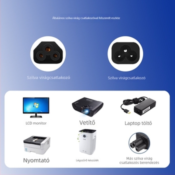 Long Zhengda noteszgép tápegység kábelle BS brit szabvány dugóval, 3-vezetékes, PVC szigetelés