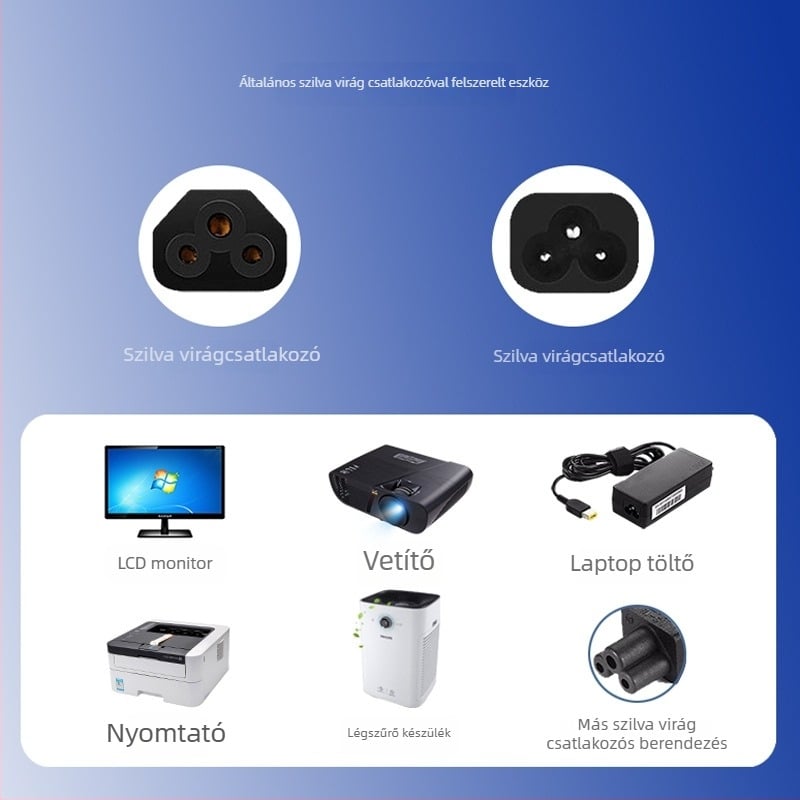 Long Zhengda noteszgép tápegység kábelle BS brit szabvány dugóval, 3-vezetékes, PVC szigetelés