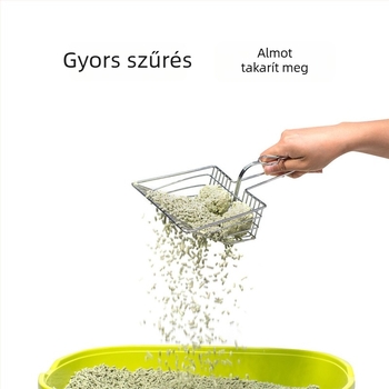 Nagy macskaalomlapát — könnyen szűrhető és tisztítható, alkalmas különböző típusú macskaalmokra