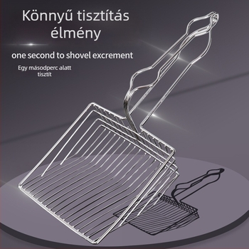 Fém macskaalom lapát, korrózálló, akasztóval, Pet Baihui márka, 0,16 kg